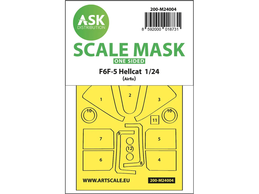 Art Scale Kit M24004 F6F-5 Hellcat One-Sided Express Masks for Airfix 1/24