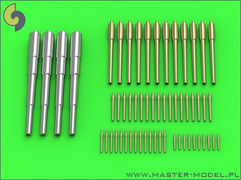 Master SM-350-086 Uzbrojenie rosyjskiego pancernika Tsesarevich (1904) - 305mm (4 szt.), 152mm (12 szt.), 75mm (18 szt.), 45mm (14 szt.), 37mm (10 szt.)