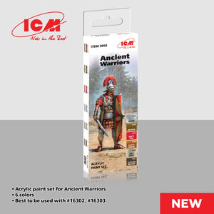 ICM 3068 Coffret de peinture acrylique pour guerriers antiques, 12 ml x 6
