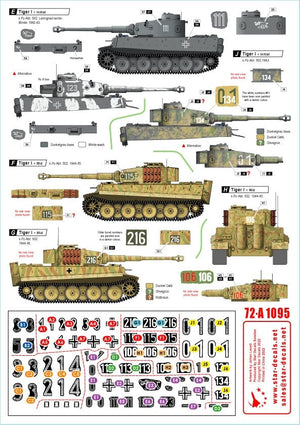 Star Decals 72-A1095 Tiger I. sPzAbt 502 # 1. Initial / Early / Mid production Tigers. 1/72 – imagen 3