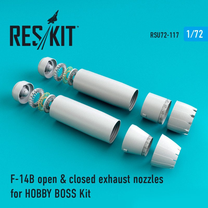 RESKIT RSU72-0117 F-14 B/D open & closed exhaust nozzles for Hobby Boss 1/72