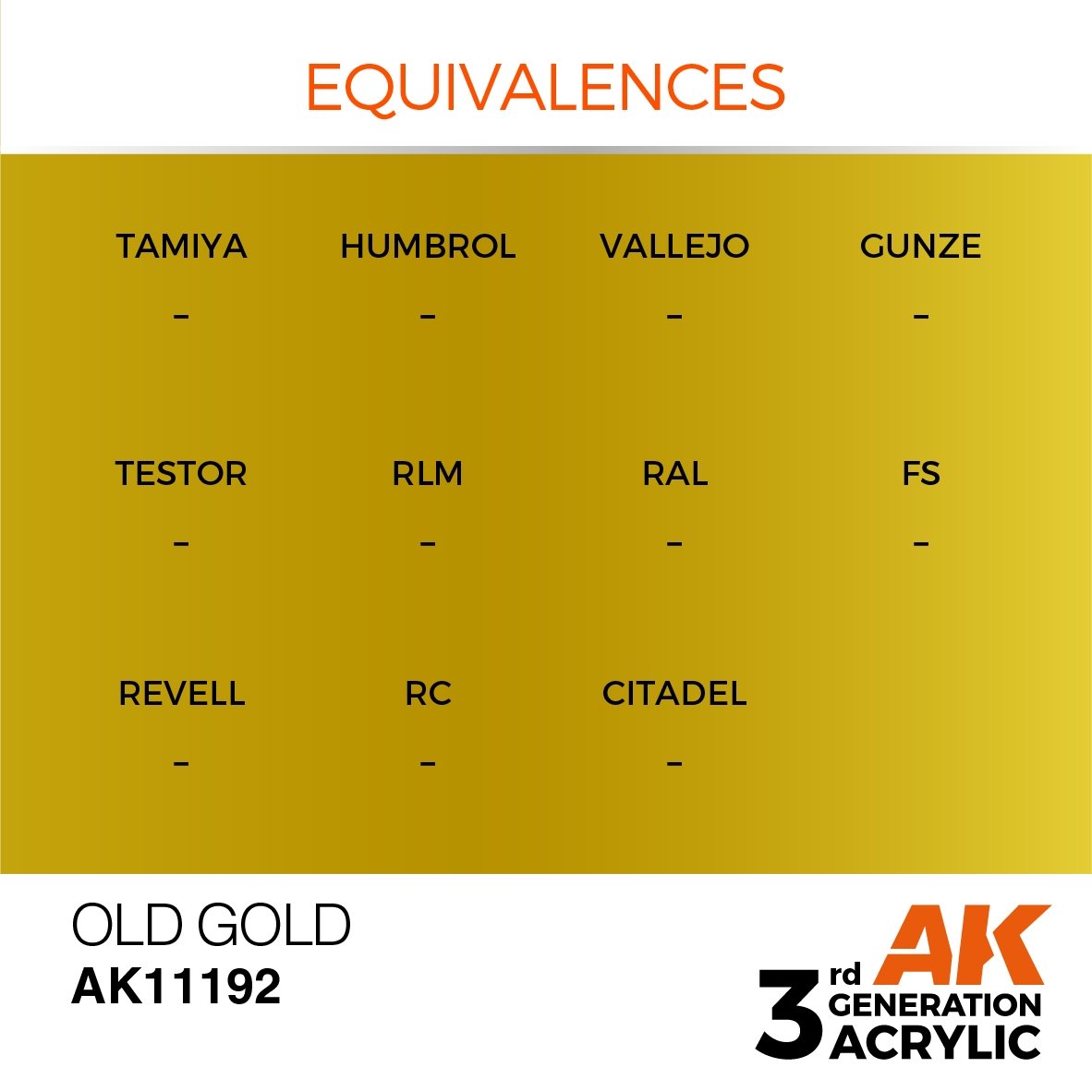AK Interactive AK11192 OLD GOLD – METALLIC 17ml – immagine 3