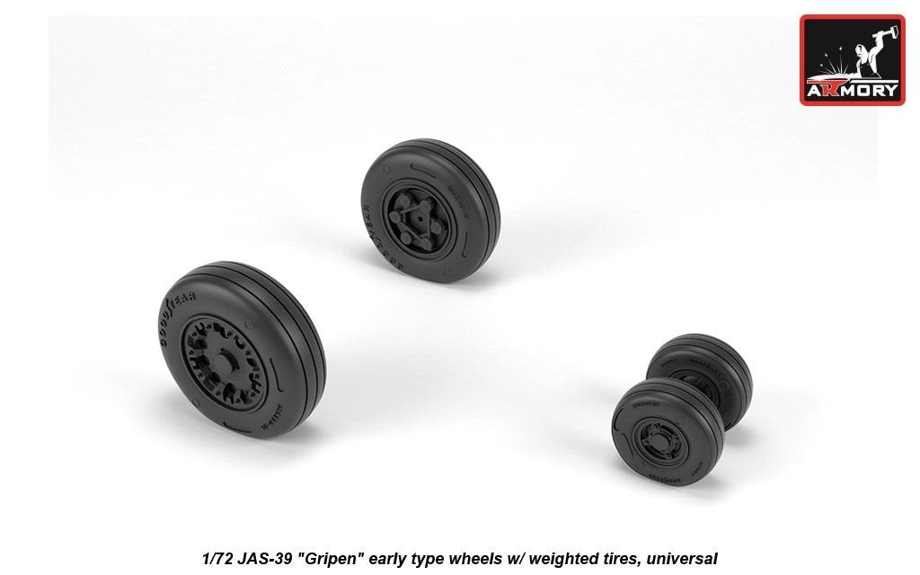 Armory Models AW72503 JAS-39 Gripen wheels w/ weighted tires, early 1/72 – zdjęcie 2