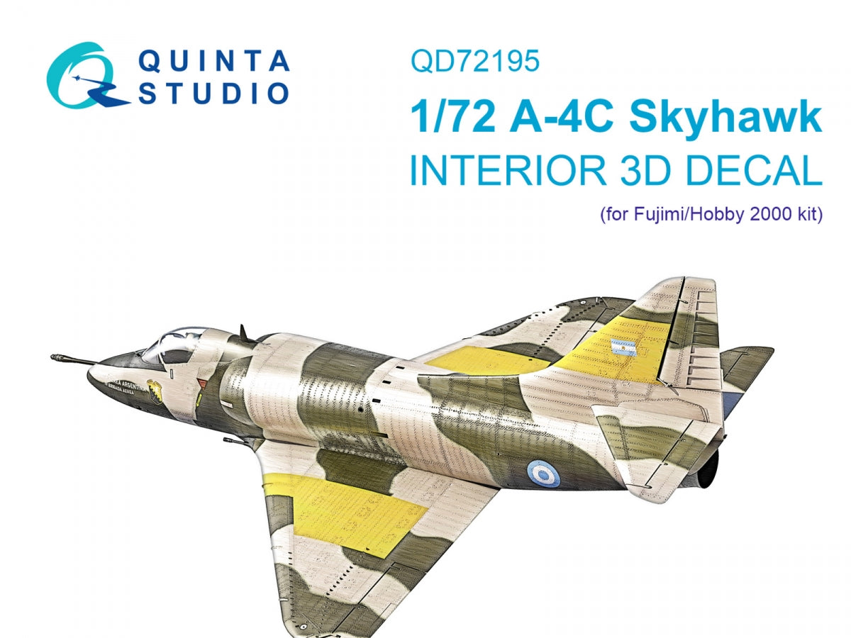 Quinta Studio QD72195 A-4C 3D-Printed & coloured Interior on decal paper (Fujimi/Hobby 2000) 1/72