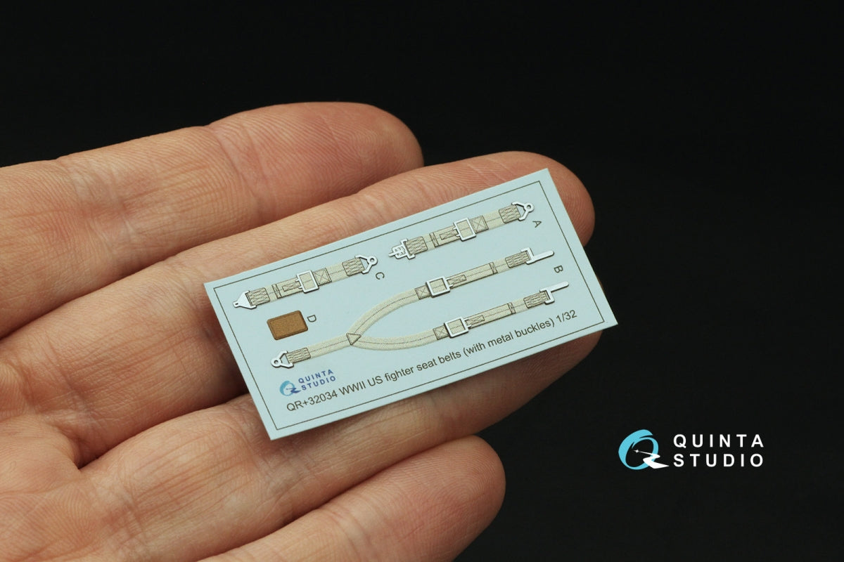 Ceintures de sécurité pour avions de chasse américains de la Seconde Guerre mondiale Quinta Studio QR+32034 (avec boucles métalliques) (Tous les kits) 1/32 – image 8