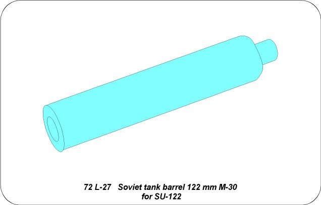 Aber 72L-27 Lufa 122 mm M30 do SU-122 / Soviet tank barrel 122mm M30 for SU-122 1/72 – imagen 3