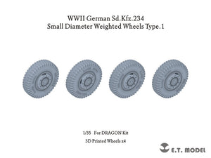 E.T. Model P35-101 WWII German Sd.Kfz.234 Small Diameter Weighted Wheels Type.1 1/35 – imagen 2
