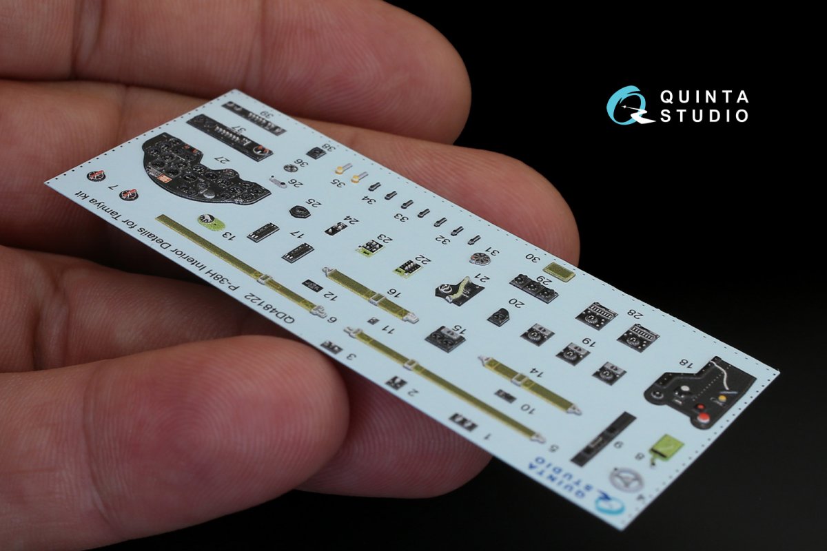 Quinta Studio QD48122 P-38H 3D-Printed &amp;amp; coloured Interior on decal paper (for Tamiya kit) 1/48 – imagen 2