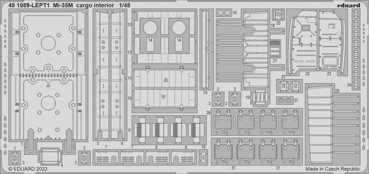 Eduard 481089 Mi-35M cargo interior ZVEZDA 1/48