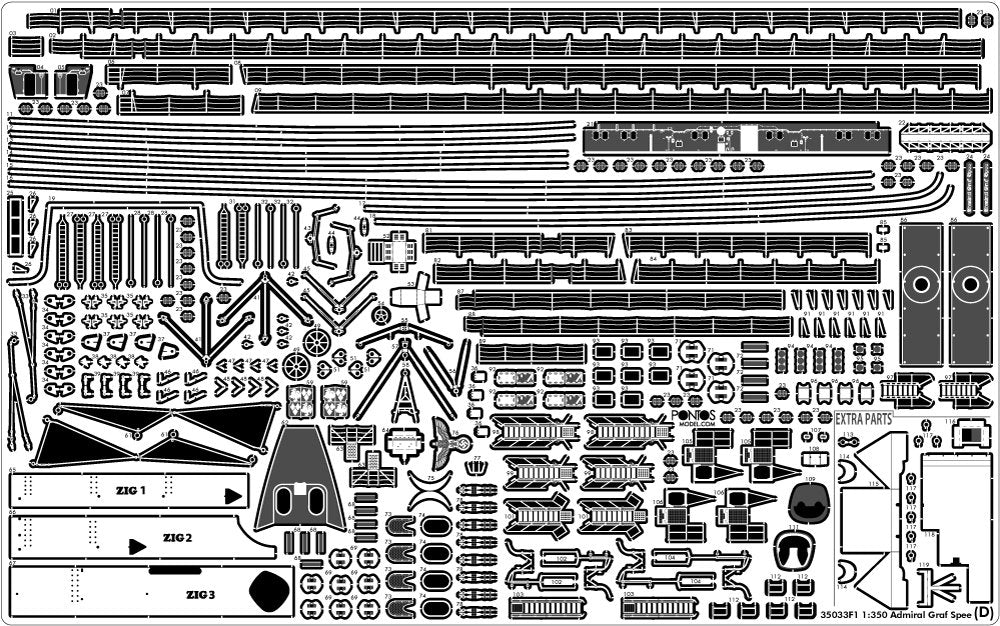 Pontos 35033F1 ADMIRAL GRAF SPEE 1939 Detail Up Set 1/350 – imagen 13
