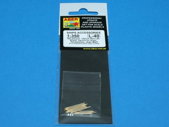 Aber 350L-40 Set of 9 pcs 152mm barrels for ships Richeulieu, Jean Bart, La Galissonniere clas crusier 1/350 – immagine 5