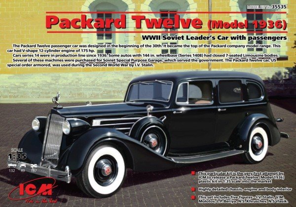 ICM 35535 Packard Twelve (Model 1936), WWII Soviet Leader's Car with Passengers 1/35