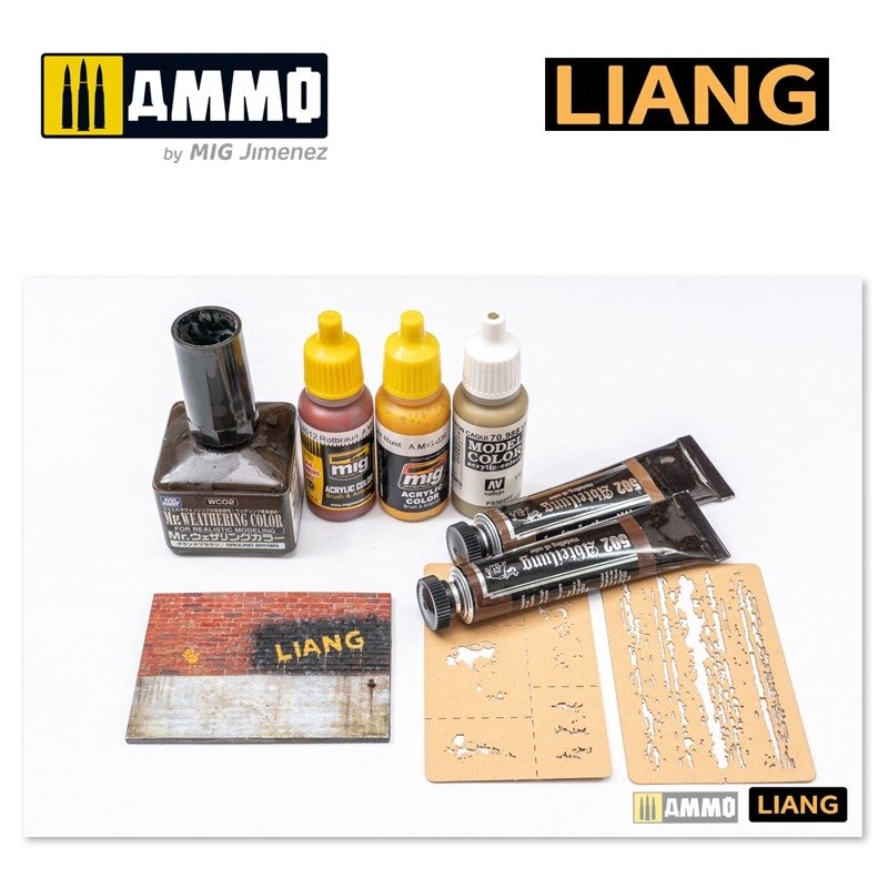 Liang 0009 Chipping Effects Airbrush Stencils – zdjęcie 3