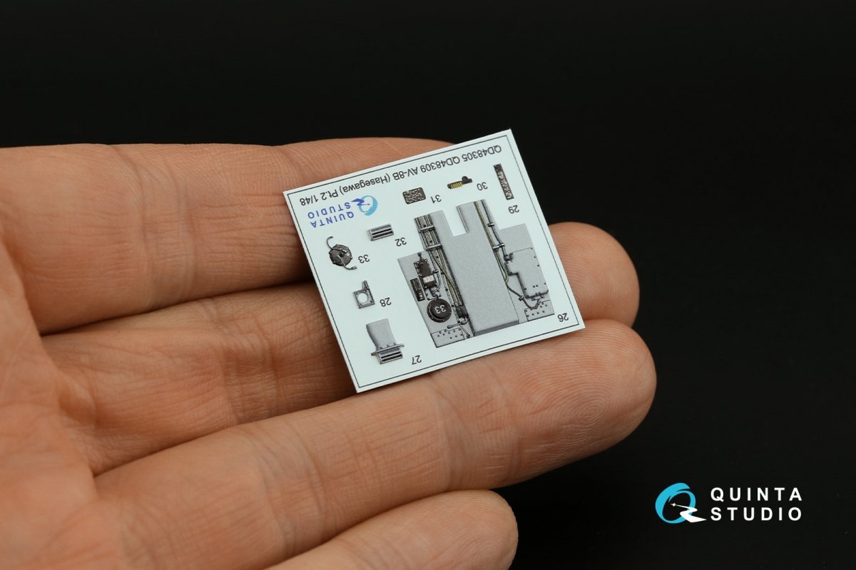 Quinta Studio QD48305 AV-8B Early 3D-Printed &amp;amp; coloured Interior on decal paper (Hasegawa) 1/48 – imagen 7