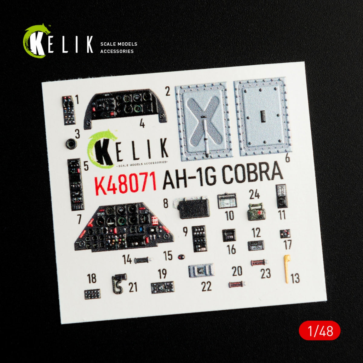 KELIK K48071 AH-1G INTERIOR 3D DECALS FOR ICM/SPECIALHOBBY KIT 1/48 – imagen 3