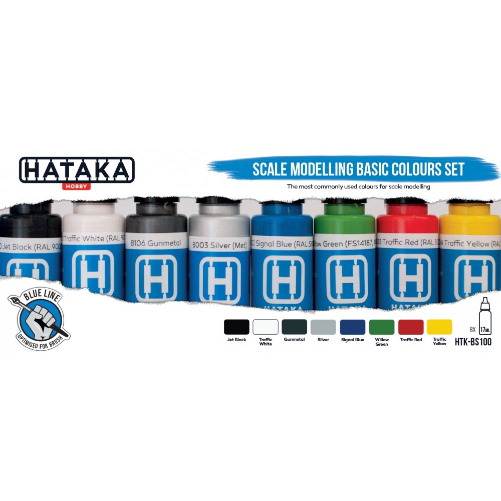 Hataka HTK-BS100 Scale Modelling Basic Colours set (8x17ml) – imagen 2