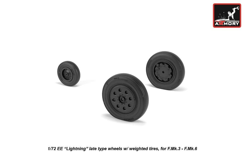 Armory Models AW72410 EE Lightning wheels w/ weighted tires, late 1/72 – Bild 3