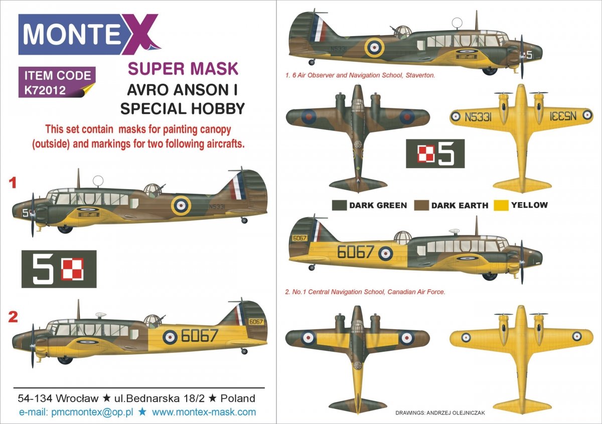Montex K72012 AVRO ANSON I 1/72