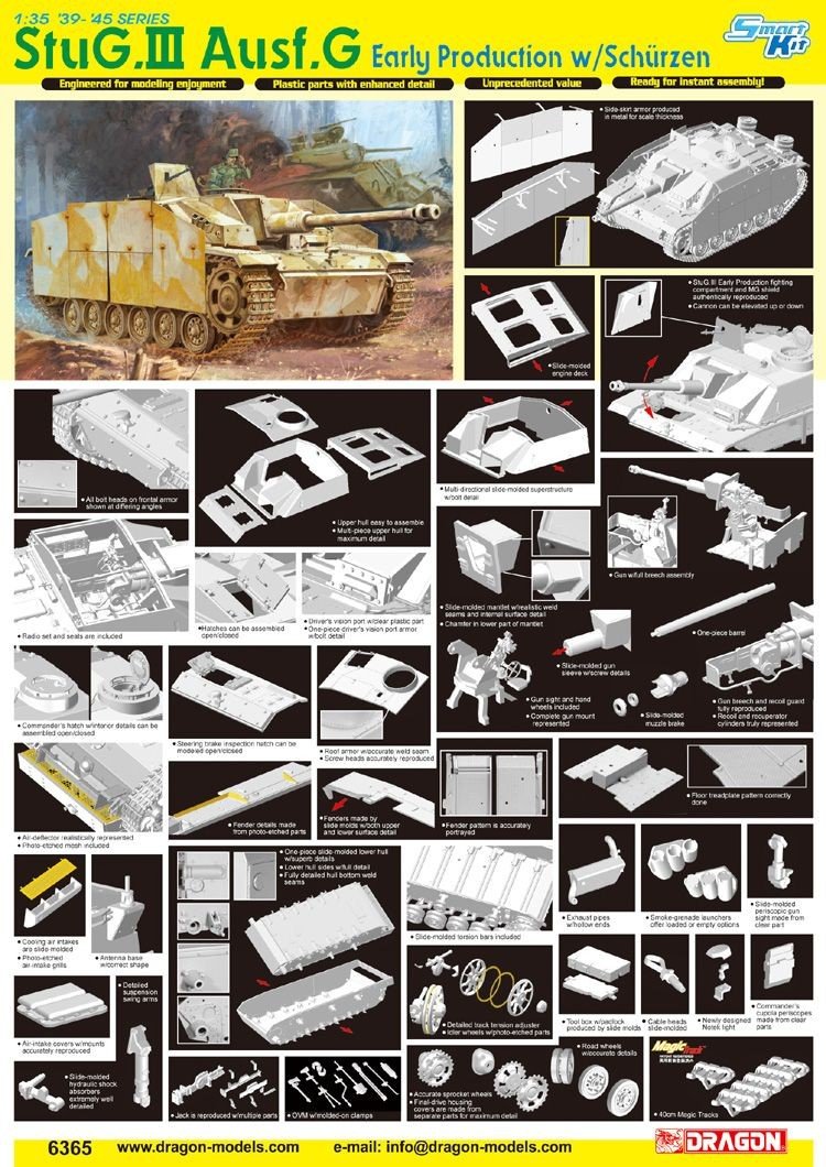 Dragon 6365 StuG III Ausf.G Première production avec Schurzen (1/35)