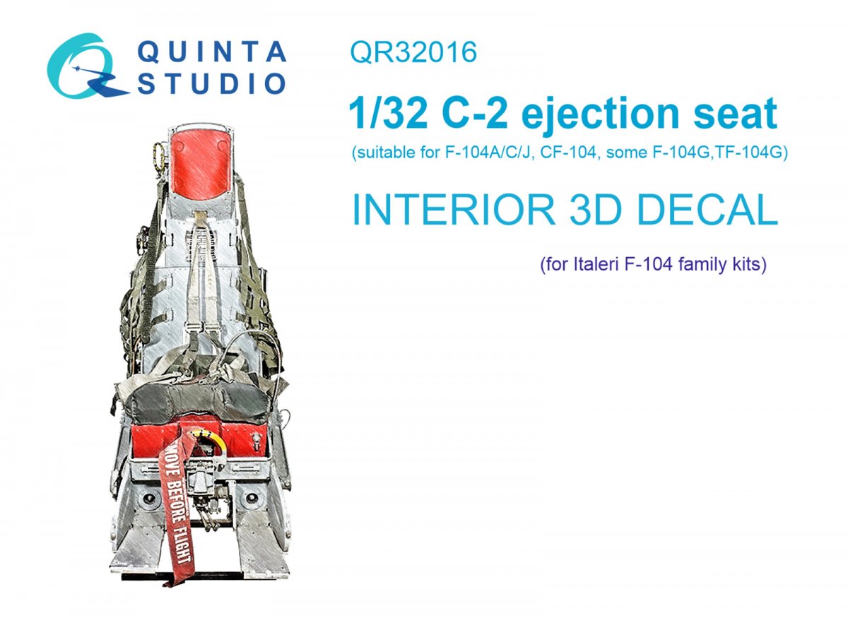 Quinta Studio QR32016 Siège C-2 pour la famille F-104 (Italeri) 1/32