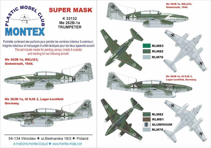 Montex K32132 Me-262B 1/32