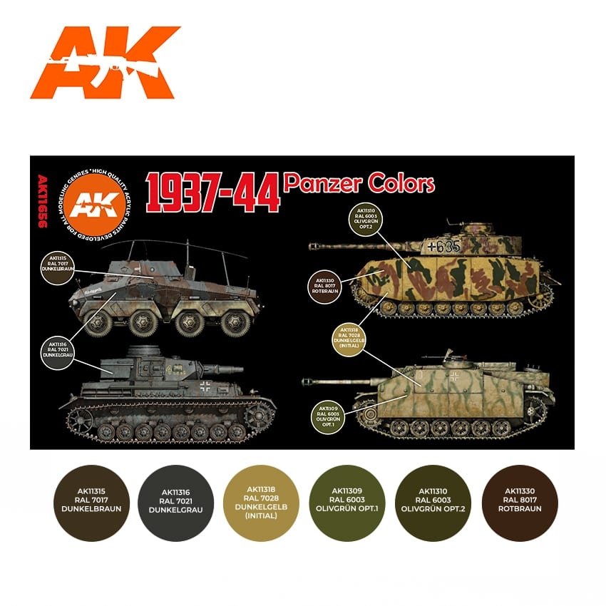 AK Interactive AK11656 3G 1937-44 PANZER COLORS 6x17 ml – zdjęcie 2