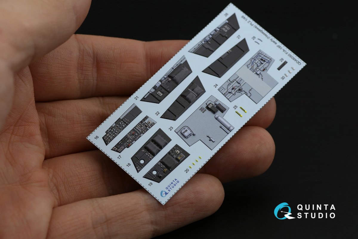 Quinta Studio QD48050 F/A-18F early 3D-Printed &amp;amp; coloured Interior on decal paper (Hasegawa) 1/48 – immagine 6