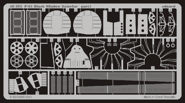 Eduard 48383 P-61 exterior 1/48 (MONOGRAM, REVELL)