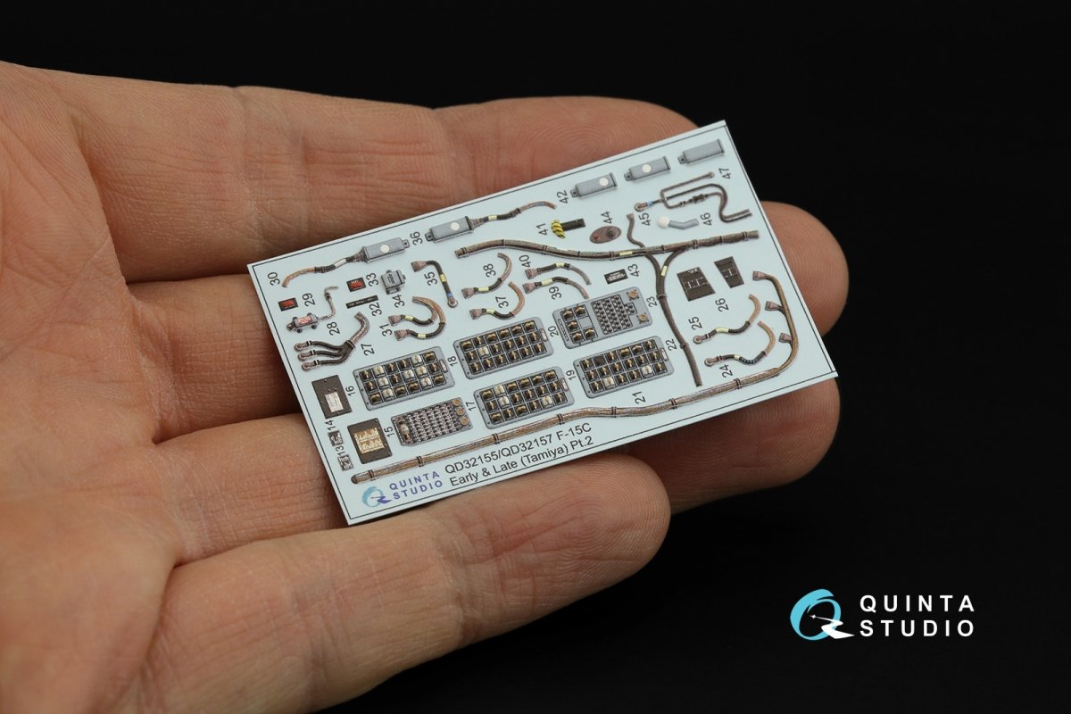 Quinta Studio QD32155 F-15C Early/F-15A/F-15J early 3D-Printed &amp;amp; coloured Interior on decal paper (Tamiya) 1/32 – imagen 4