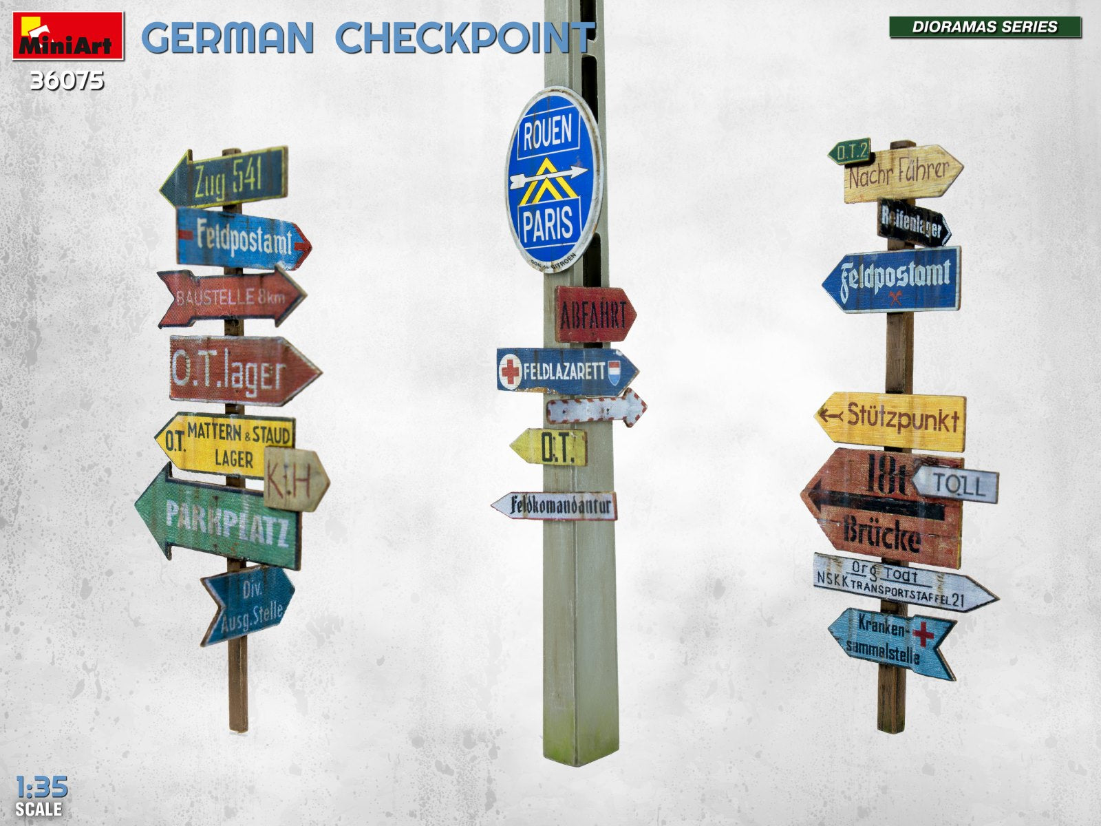 MiniArt 36075 German Checkpoint. 3t Cargo Truck 3,6-36S &amp;amp; Kfz.1 Type 170VK w/ Feldgendarmerie. Big Set 1/35 – zdjęcie 43