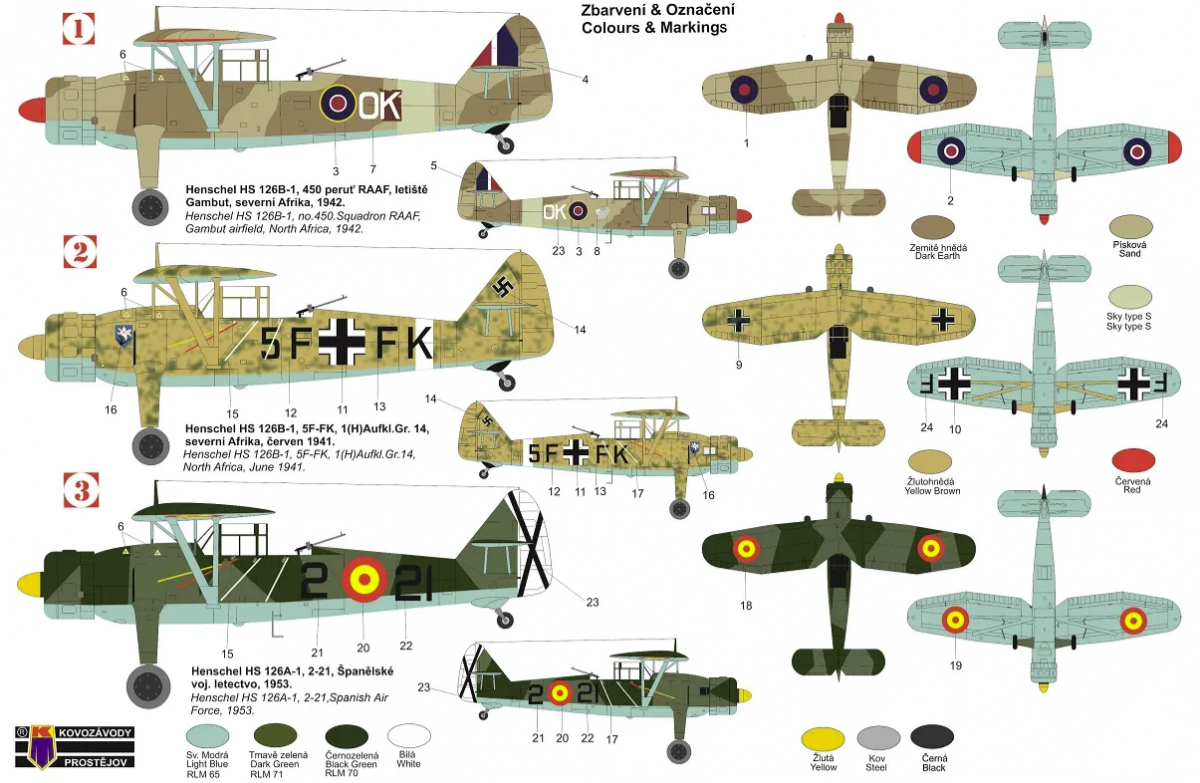 Kovozavody Prostejov KPM0337 Henschel Hs 126B-1 „Mediterranean“ 1/72 – imagen 2