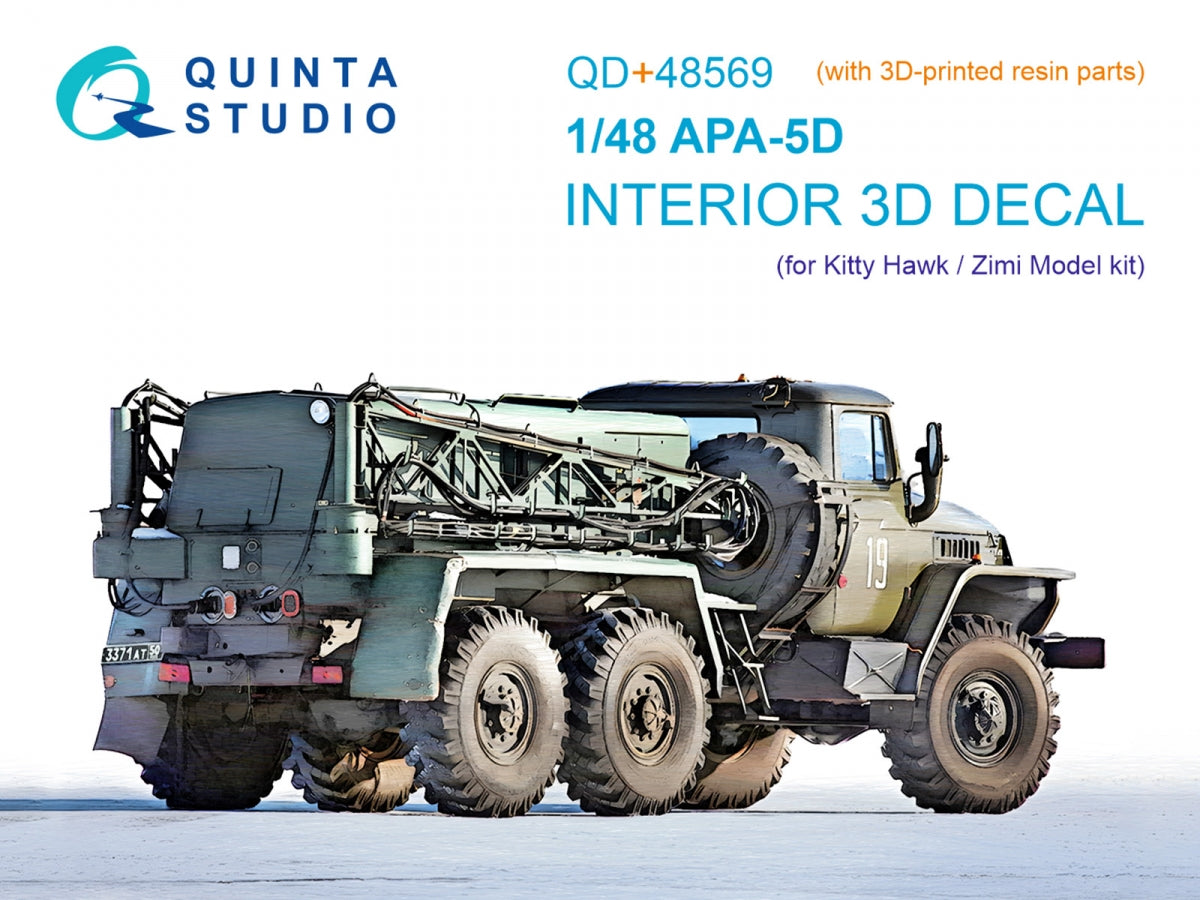 Quinta Studio QD+48569 APA-5D 3D-Printed &amp;amp; coloured Interior on decal paper (KittyHawk/Zimi model) (with 3D-printed resin parts) 1/48