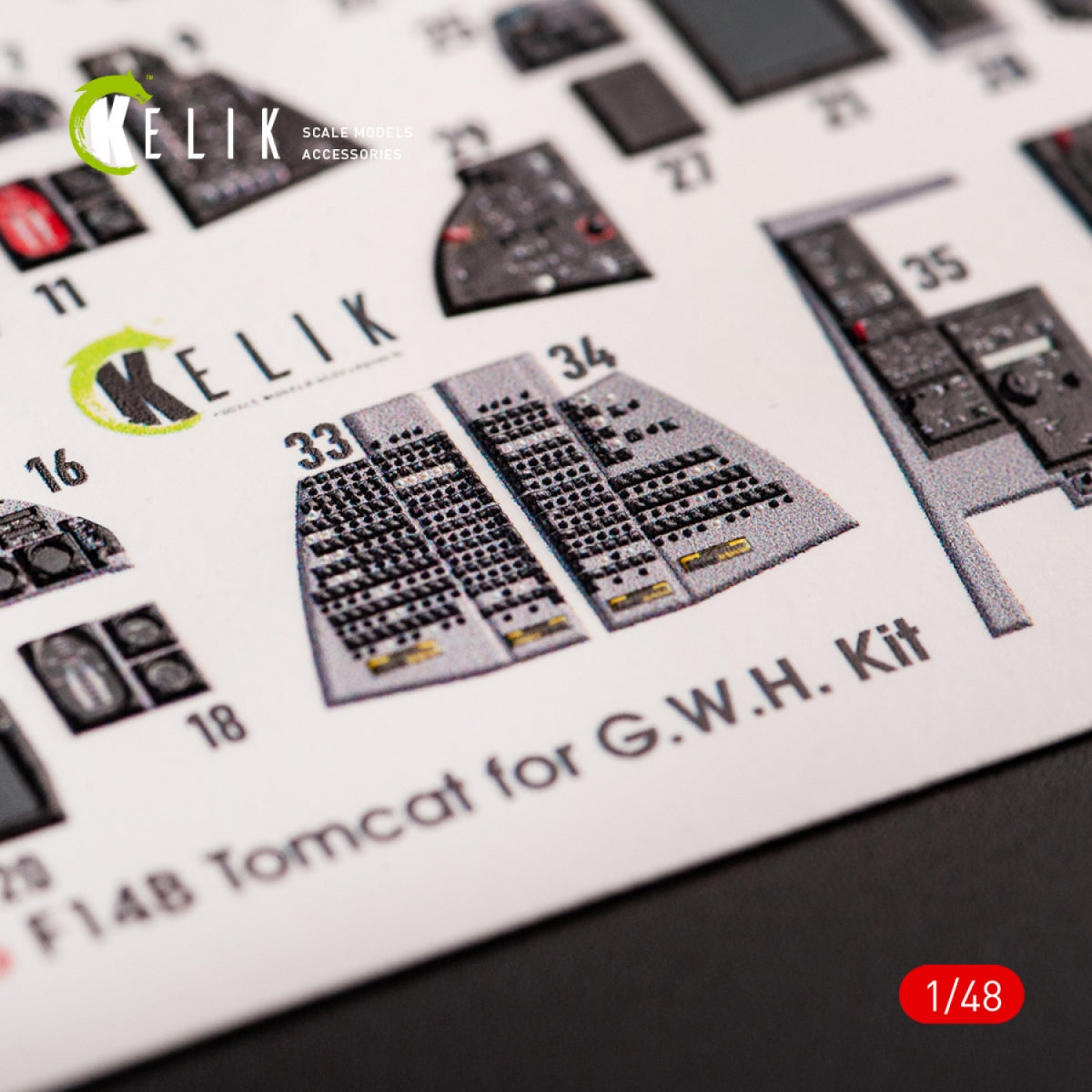 KELIK K48066 F-14B TOMCAT INTERIOR 3D DECALS FOR GWH KIT 1/48 – imagen 6