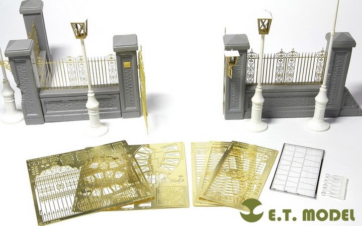 E.T. Model J35-001 Park Gate &amp;amp; Fence FOR MINIART KIT – immagine 4