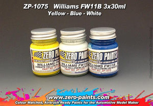 Zero Paints ZP-1075 Williams FW11B Blue/Yellow Paint Set 3x30ml