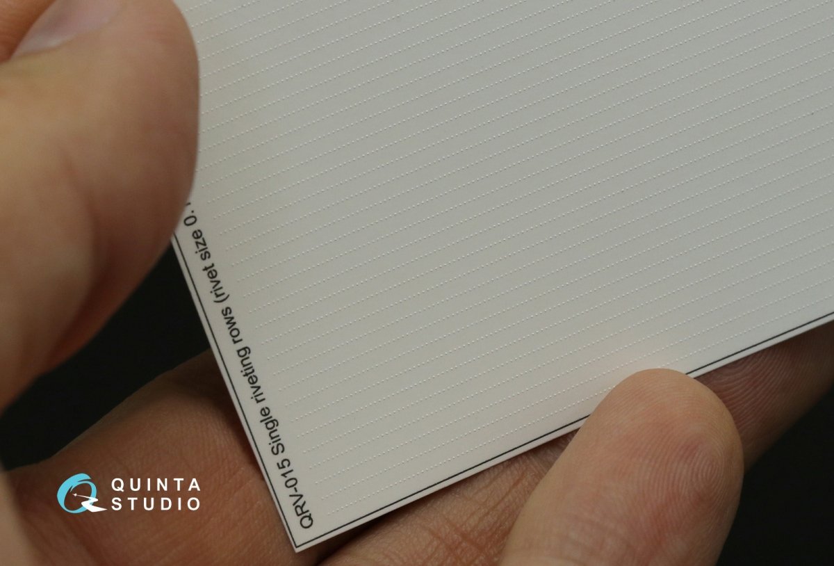 Quinta Studio QRV-015 Single riveting rows (rivet size 0.10 mm, gap 0.4 mm, suits 1/72 scale), White color, total length 6.7 m/22 ft – imagen 6