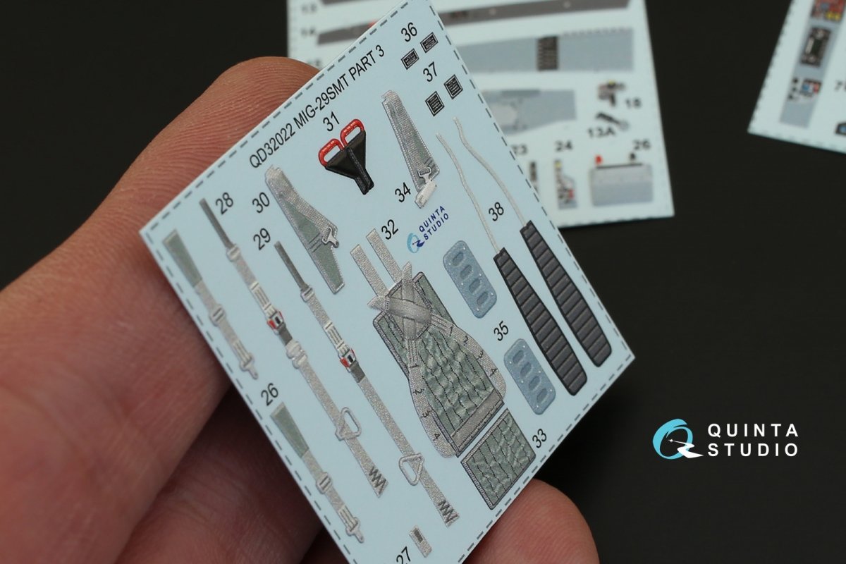 Quinta Studio QD32022 MiG-29SMT 3D-Printed &amp;amp; coloured Interior on decal paper (for Trumpeter kit) 1/32 – imagen 2