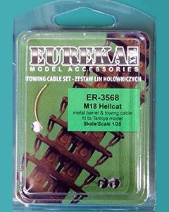 Eureka XXL ER-3568 Metal barrel &amp;amp; towing cable for M18 Hellcat (Tamiya) 1/35