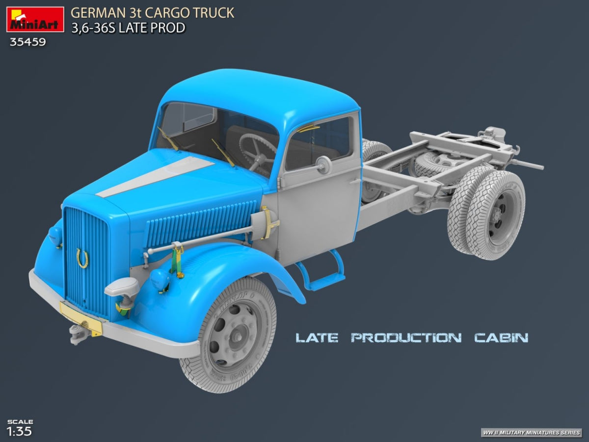 MiniArt 35459 German 3t Cargo Truck 3.5-36s Late Production 1/35 – immagine 7