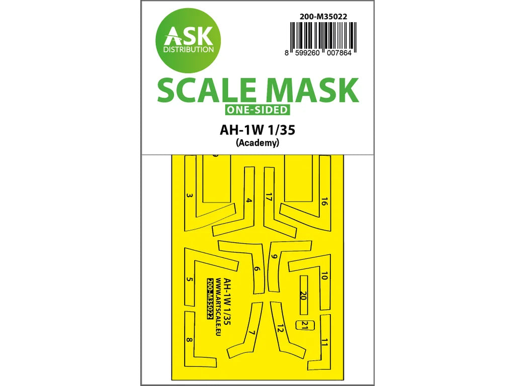 Art Scale Kit M35022 AH-1W One-Sided Express Fit Painting Mask for Academy 1/35