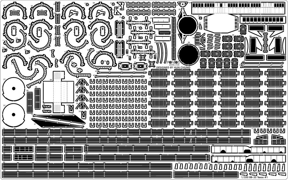 Pontos 35024FB USS BB-35 Texas 1945 Detail up set (20B Deck Blue Decl) 1/350 – immagine 14