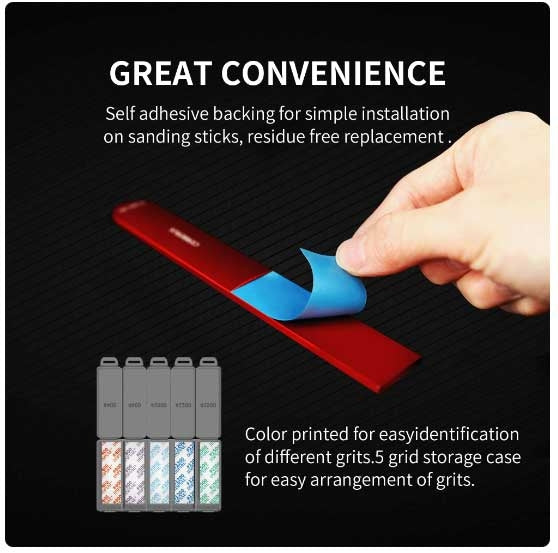 DSPIAE DSP-800 Reusable Self-Adhesive Sandpaper #800 / Samoprzylepny papier ścierny wielokrotnego użytku #800 (75 x 25 mm) 10 pcs – zdjęcie 5