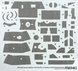Meng modèle SPS-058 Sd.Kfz.171 Panther Ausf.D Zimmerit décalcomanie 1/35