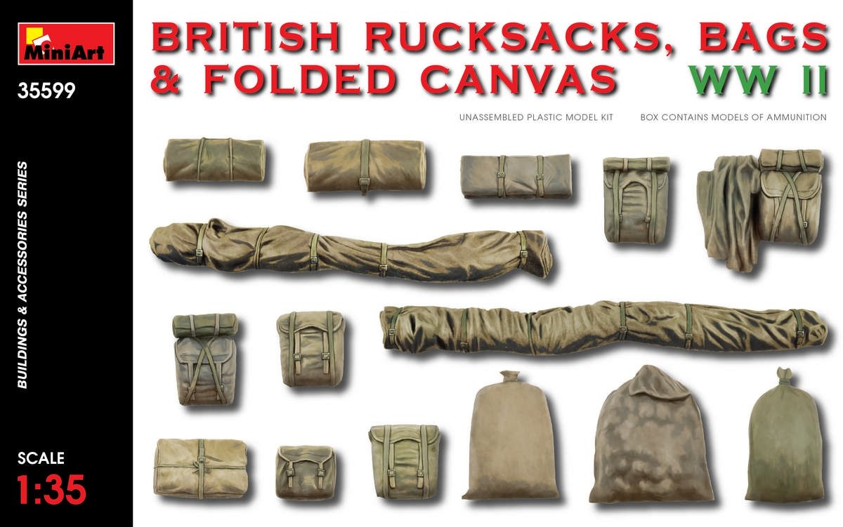 MiniArt 35599 BRITISH RUCKSACKS, BAGS &amp;amp; FOLDED CANVAS WW2 1/35