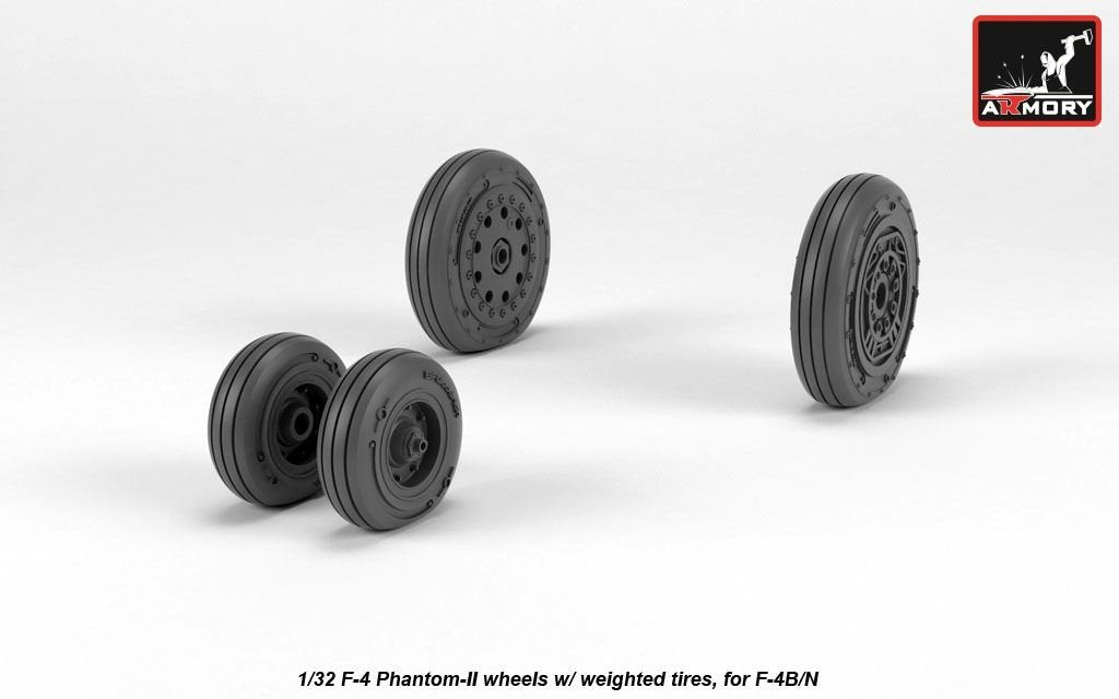 Armory Models AW32306 F-4 Phantom-II wheels w/ weighted tires, early 1/32 – imagen 3