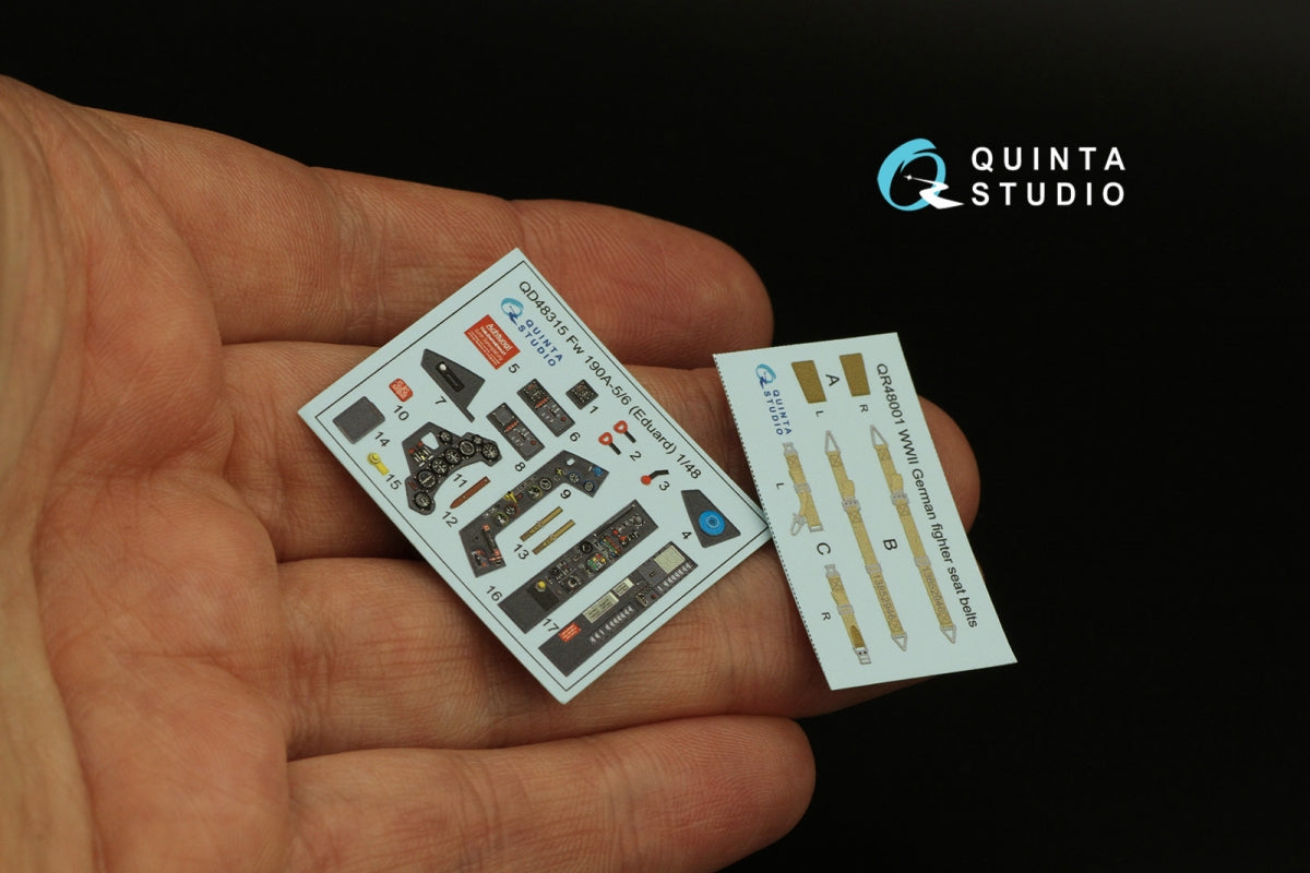 Quinta Studio QD48315 Fw 190A-5/6 3D-Printed &amp;amp; coloured Interior on decal paper (Eduard) 1/48 – imagen 6