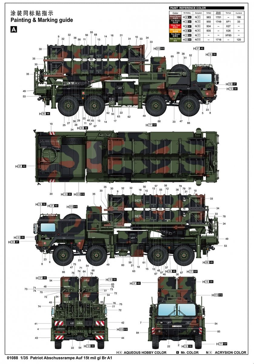 Trumpeter 01088 Patriot Abschussrampe auf 15t mil gl Br A1 1/35 – zdjęcie 5