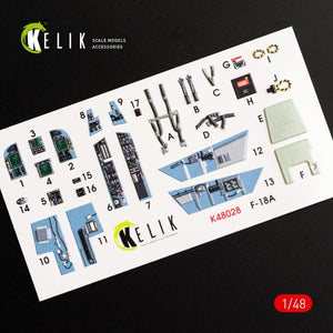 KELIK K48028 F/A-18A &amp;quot;HORNET&amp;quot; INTERIOR 3D DECALS FOR KINETIC KIT 1/48 – immagine 2