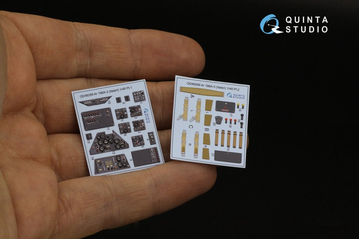 Intérieur imprimé en 3D et coloré sur papier décalcomanie Quinta Studio QD48289 Ar 196A-3 (Italeri) 1/48 – image 3
