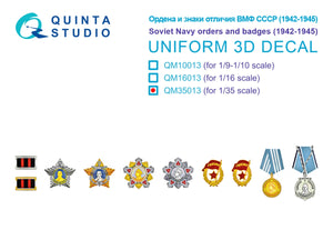 Quinta Studio QM35013 Soviet Navy orders and badges (1942-1945) 1/35